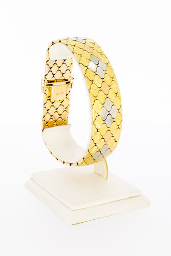 Vintage tricolor 750 Gold Armband - 21 cm