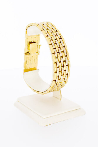 Breites bicolor 750 Gold Armband - 20 cm