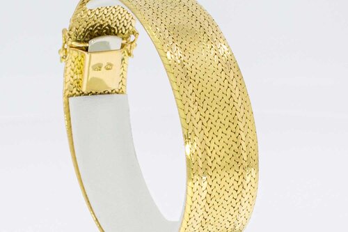 Breites Vintage Gliederarmband 750 Gold - 18,2 cm