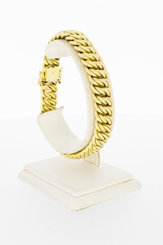 Gevlochten 18 Karaat goud armband - 21 cm