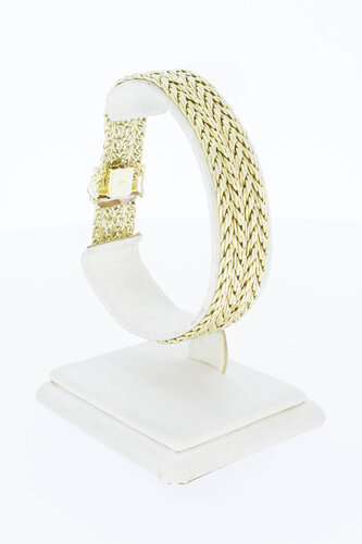 14 karaat gouden gevlochten armband - 19,9 cm