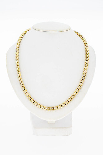585 Gold Stäbchenkette mit Saphir - 48,8 cm