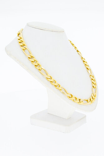 Breite 18 Karat Gold Figarokette Herren - 47,6 cm