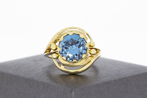 585 Gold Marquise-Ring Damen mit Aquamarin - Ringgröße 58