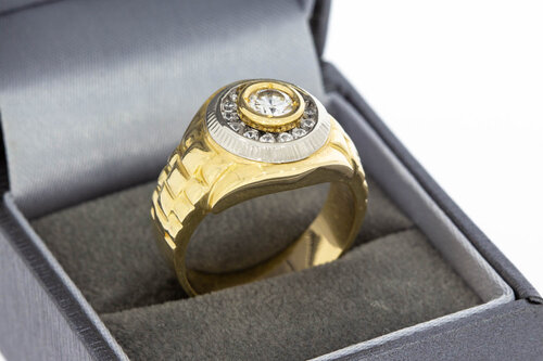 585 Gold Statement-Ring mit Zirkonia - Ringgröße 62, 11,1 g