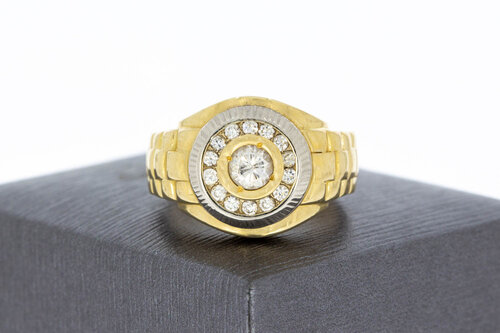 585 Gold Statement-Ring mit Zirkonia - Ringgröße 62, 11,1 g