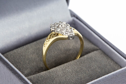 585 Gold Ring Damen mit Diamant 0,24 ct - Ringgröße 55