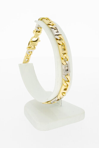 18 Karat Bicolor-Gold Königsarmband - 21,9 cm