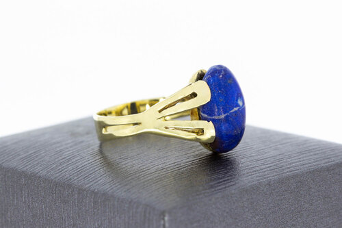 Vintage 585 Gold Ring Damen mit Lapislazuli - Ringgröße 57