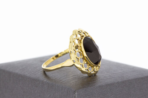 585 Gold Marquise-Ring Damen mit Granat - Ringgröße 60