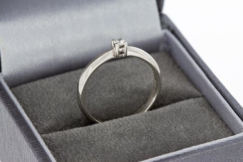 18 Karat Gold Solitärring Damen mit Diamant - Ringgröße 52