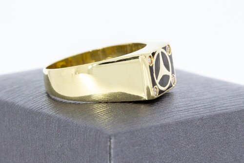 585 Gold Statement-Ring mit Zirkonia - Ringgröße 61, 4,7 g