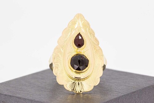 Vintage 585 Gold Ring Damen mit Granat - Ringgröße 57, 5,2 g