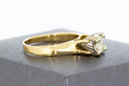 18 Karat Gold Solitärring mit Diamant - Ringgröße 55, 3,9 g