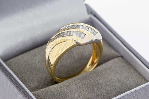 18 Karat Gold Bandring Damen mit Diamant - Ringgröße 58