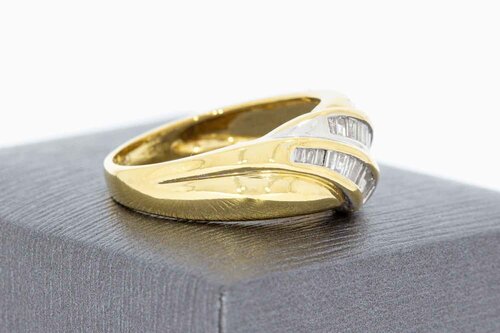 18 Karat Gold Bandring Damen mit Diamant - Ringgröße 58