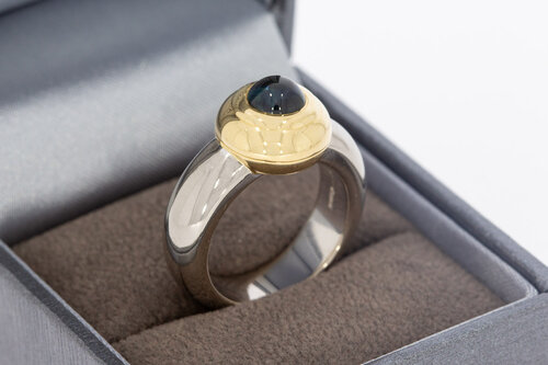 18 Karat Gold Statement-Ring mit Saphir - Ringgröße 51