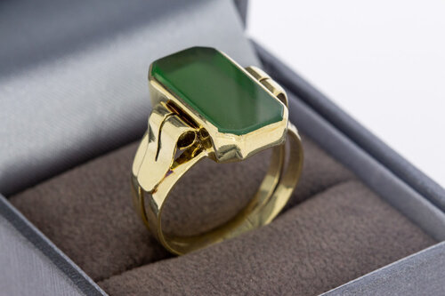 Vintage 585 Gold Ring mit Jade - Ringgröße 60