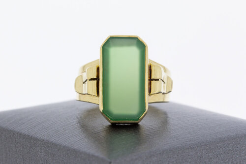 Vintage 585 Gold Ring mit Jade - Ringgröße 60