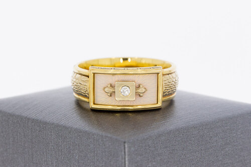 585 Gold Statement-Ring Herren mit Diamant - Ringgröße 64