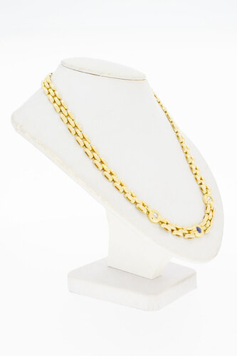 18 Karat Gold Gliederkette mit Amethyst und Diamant - 44 cm
