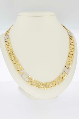 18 Karat Bicolor-Gold Königskette Herren - 62,5 cm