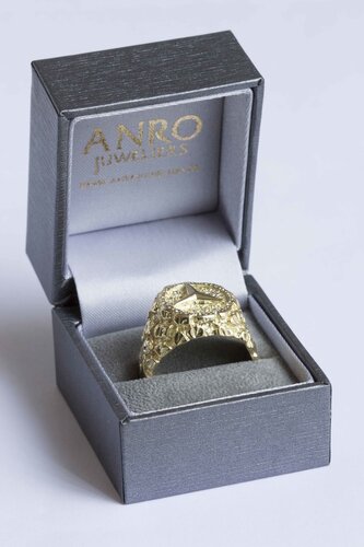 585 Gold Ring Herren mit Diamant 0,30 ct - Ringgröße 68