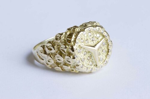 585 Gold Ring Herren mit Diamant 0,30 ct - Ringgröße 68