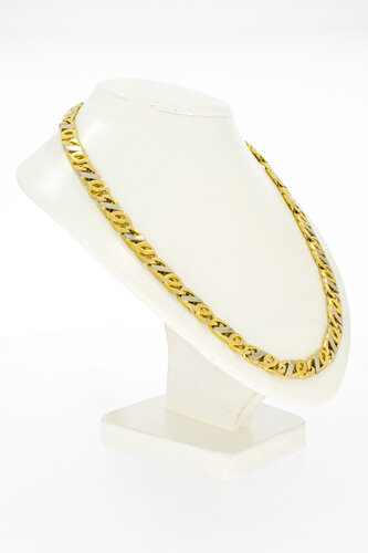 18 Karat Bicolor-Gold Königskette Herren - 60,8 cm