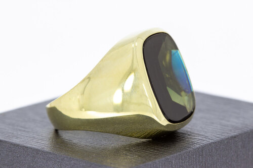 585 Gold Statement-Ring Herren mit Turmalin - Ringgröße 64
