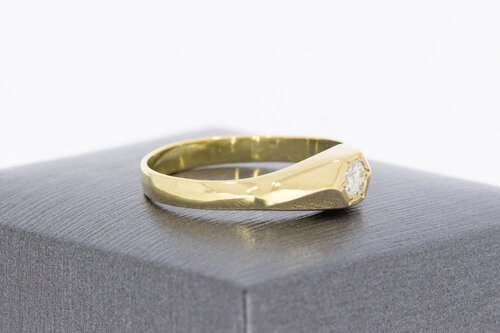 585 Gold Solitärring mit Diamant 0,20 ct - Ringgröße 57
