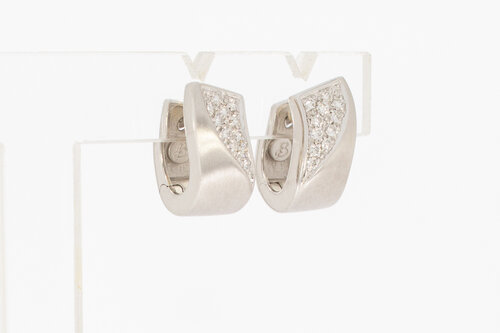 585 Weißgold Ohrclips Damen mit Diamant 0,20 ct - 1,5 cm