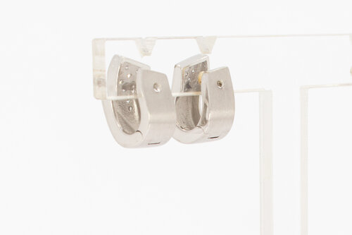 585 Weißgold Ohrclips Damen mit Diamant 0,20 ct - 1,5 cm
