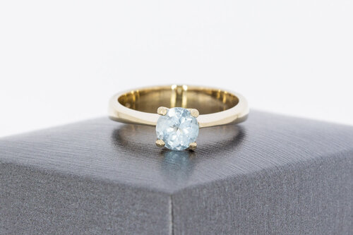 18 Karat Gold Solitärring Damen mit Topas - Ringgröße 54