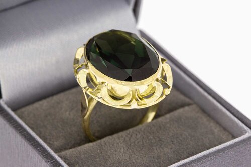 Vintage 585 Gold Ring Damen mit Quarz - Ringgröße 57