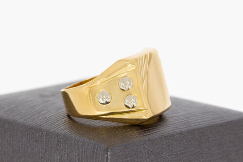 18 Karat Bicolor-Gold Statement-Ring Herren - Ringgröße 62