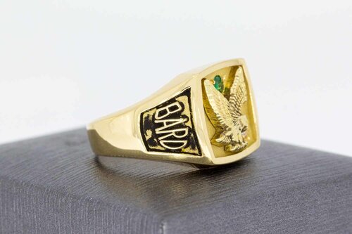 18 Karat Gold Statement-Ring mit Smaragd - Ringgröße 61