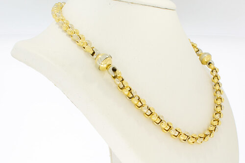 18 Karat Bicolor-Gold Königskette Magnum - 68,8 cm