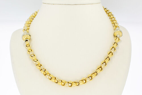18 Karat Bicolor-Gold Königskette Magnum - 68,8 cm
