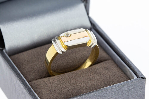 585 Gold Statement-Ring mit Zirkonia - Ringgröße 61, 7,6 g