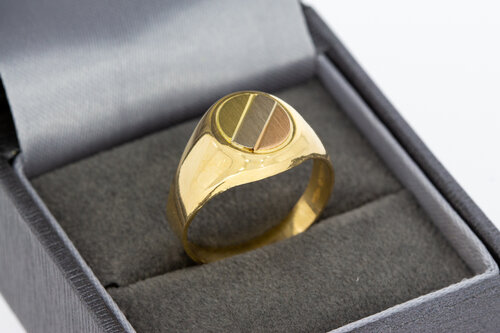 18 Karat Tricolor-Gold Pinky-Ring Herren - Ringgröße 56