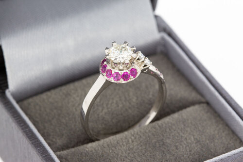 18 Karat Gold Marquise-Ring mit Saphir - Ringgröße 57