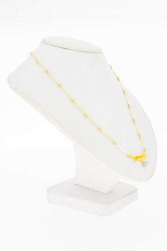18 Karat Gold Fantasiekette Damen mit Diamant - 44 cm