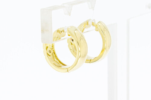 585 Bicolor-Gold Creolen Damen mit Diamant 0,02 ct - 1,4 cm