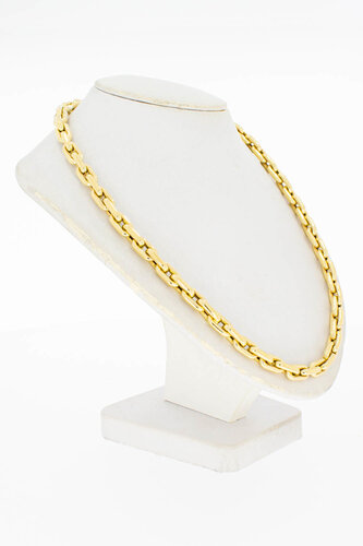 585 Bicolor-Gold Ankerkette mit Saphir - 46,8 cm