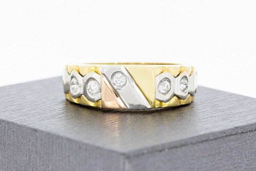 18 Karat Gold Statement-Ring mit Zirkonia - Ringgröße 62