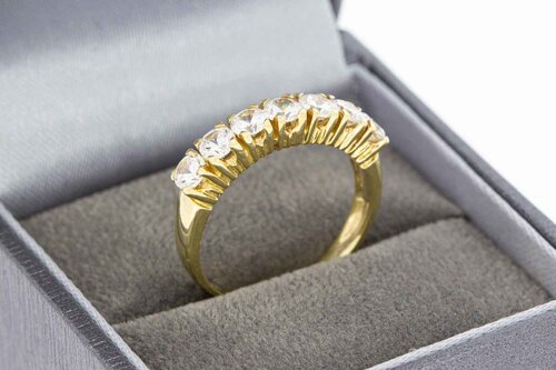 585 Gold Vorsteckring Damen mit Topas - Ringgröße 56