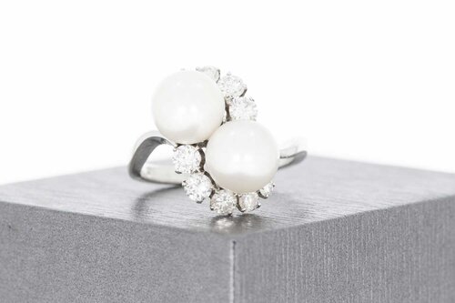 18 Karat Gold Ring mit Perle - Ringgröße 57, 6,3 g