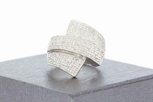 18 Karat Weißgold Pavé-Ring Damen mit Diamant - Ringgröße 53