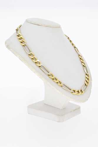 585 Bicolor-Gold Figarokette Herren - 67,5 cm